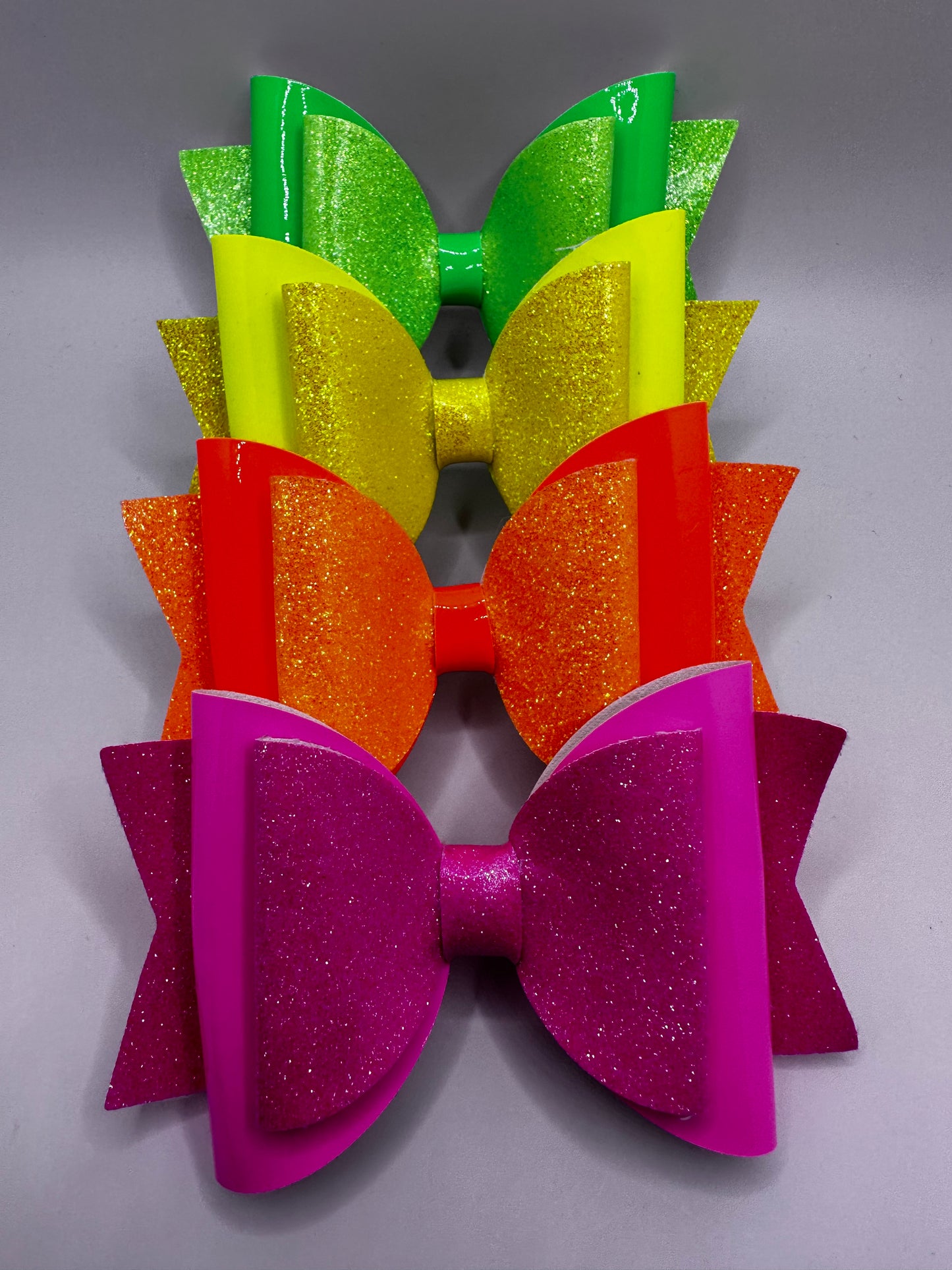 Glitter Neon Vinyl and solid Hair Clips Peers