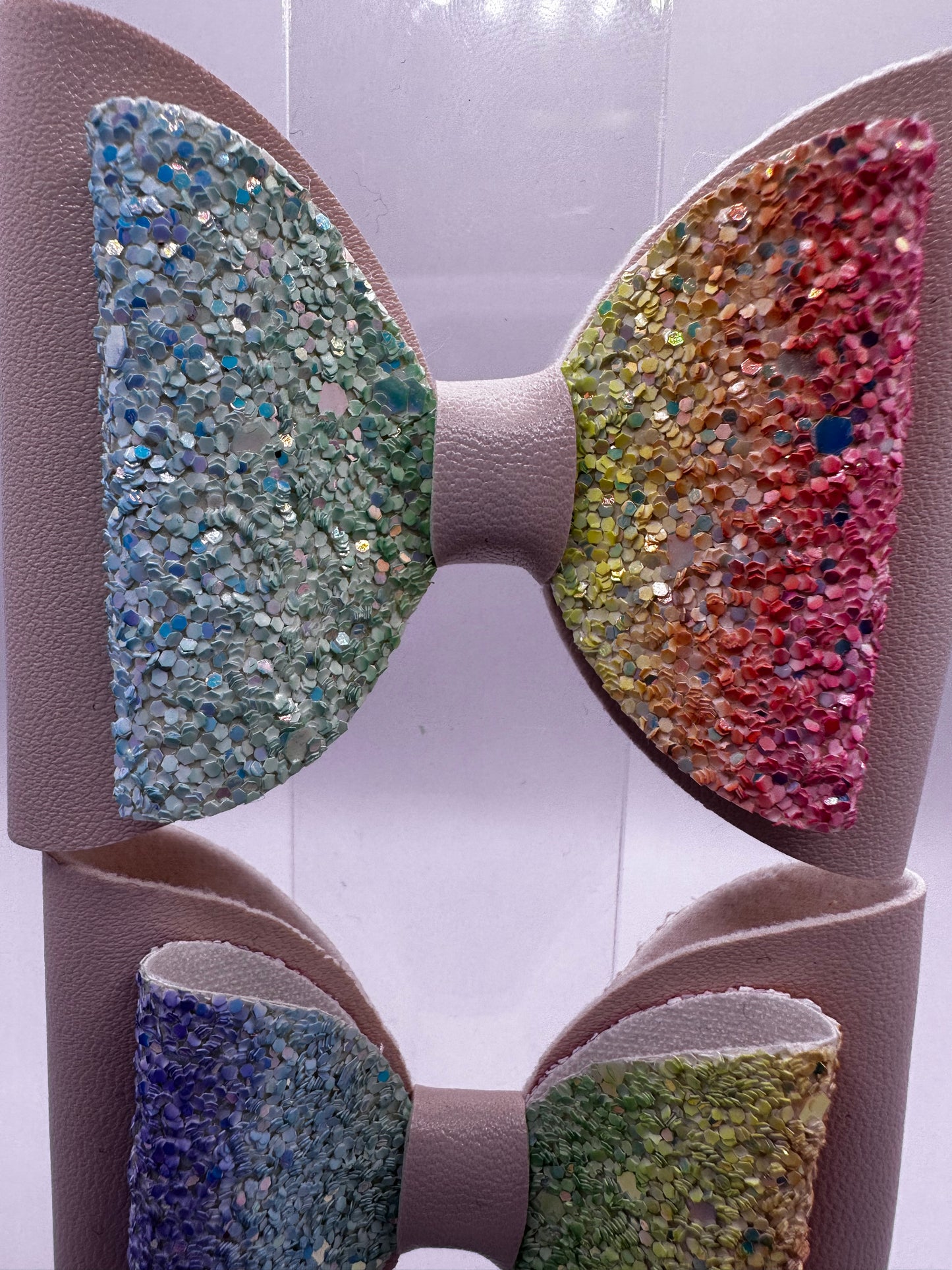 Multicolored Glitter and Nude Hair Clips Peers