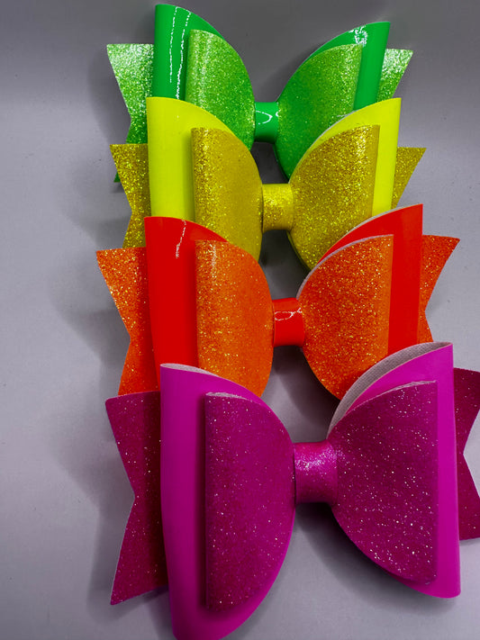 Glitter Neon Vinyl and solid Hair Clips Peers