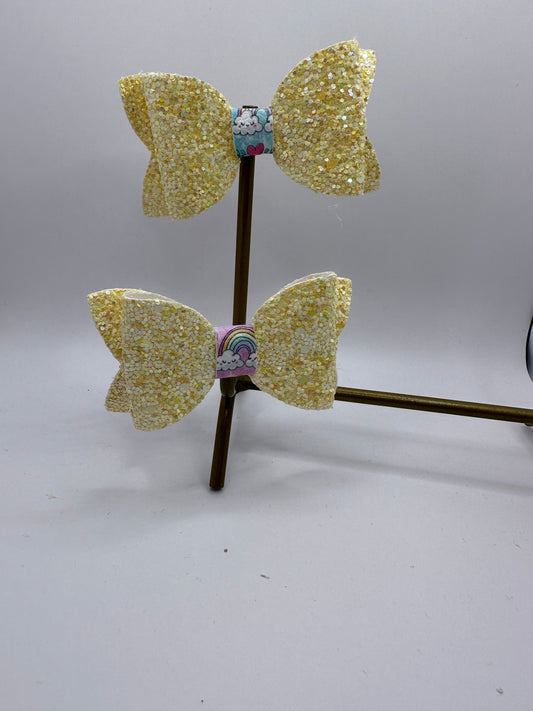 Glitter Yellow Hair Clips Peers