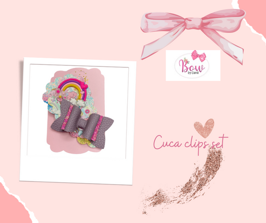 Bow Hair Snap Clip Sets