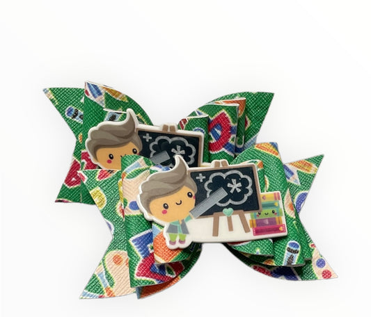 Green Hair Clip Bow BS