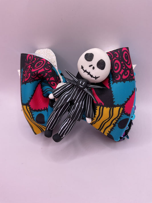 Jack Halloween Hair Clips Bow